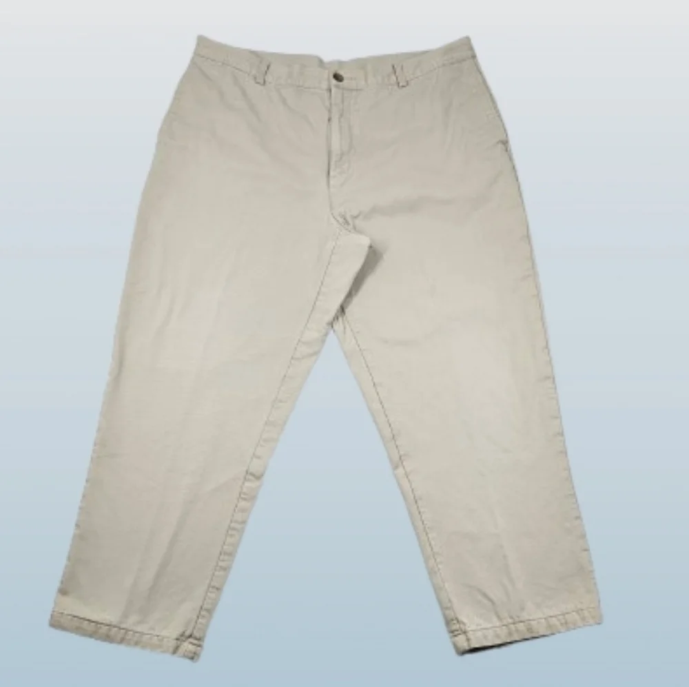 L.L. Bean Light Tan‎ Khaki Pants with Plaid Flannel Lining